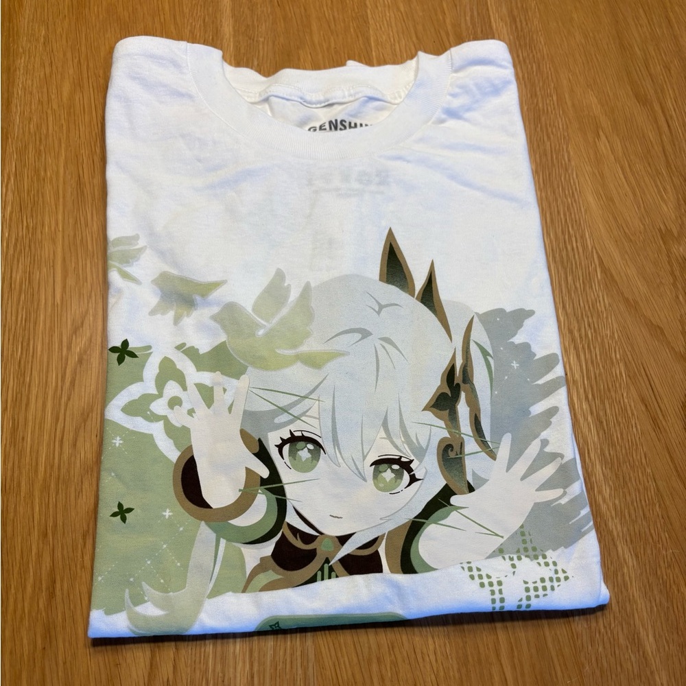 Anime Graphic Tee - NWOT -White and Green
